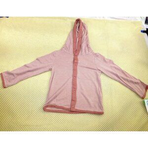 NWT Carters 24M EcoVero Hooded Striped Button-Up Shirt Toddler Apparel Pink & Wh